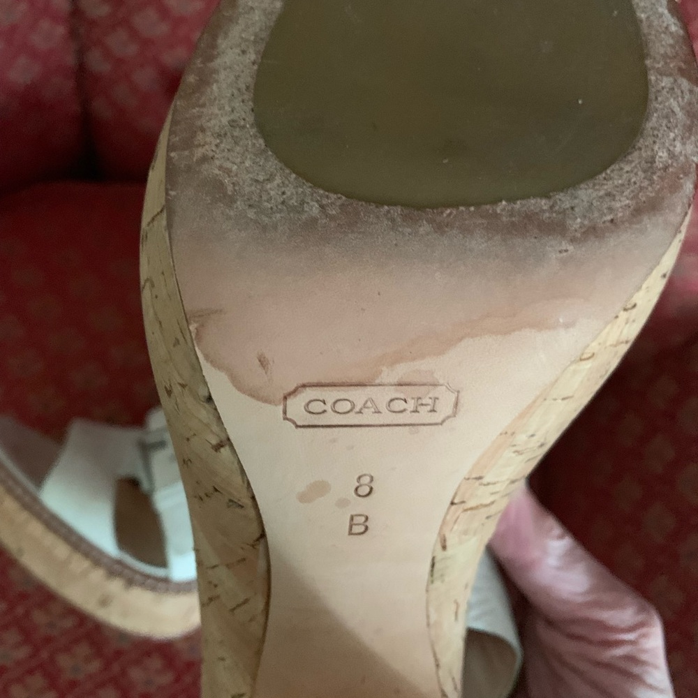 Coach Leather and Buckle Cork Heels - Picture 5 of 5